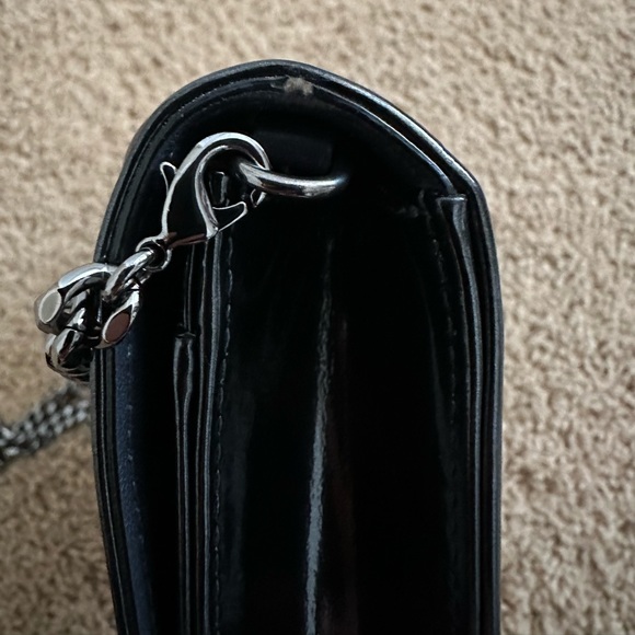 Christian Dior Metallic Patent Micro-Cannage Diorama Wallet on Chain Pouch, Gray - Picture 14 of 16